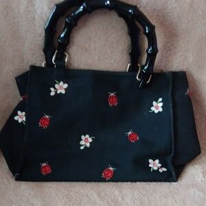 Tiannl Black and Red Cherry Blossom Totes